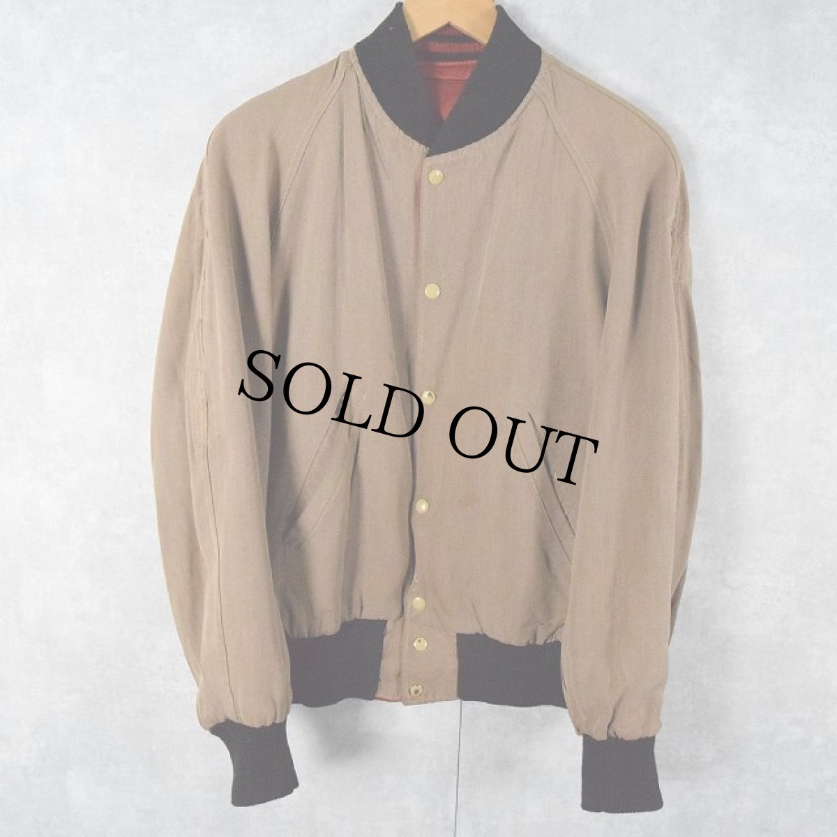 画像3: 50's "SHUBERT" フェルトパッチ付き リバーシブル レーヨンスタジャン (3)