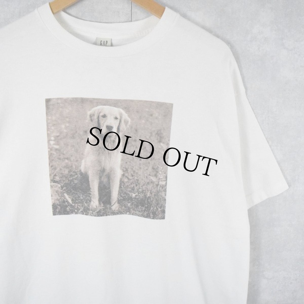 画像1: GAP USA製 犬フォトプリントTシャツ L (1)