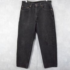 画像1: 90's Levi's 550 USA製 "ブランクタブ" ブラックデニムパンツ W33 (1)