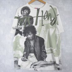 画像1: 90's Jimi Hendrix USA製 大判プリント ミュージシャンTシャツ XL (1)