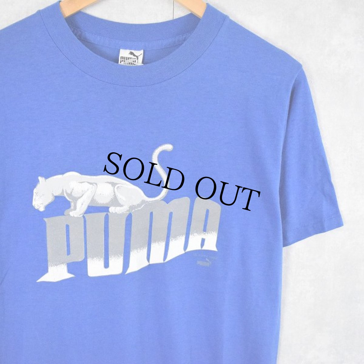 画像1: 80's PUMA USA製 ロゴプリントTシャツ L (1)