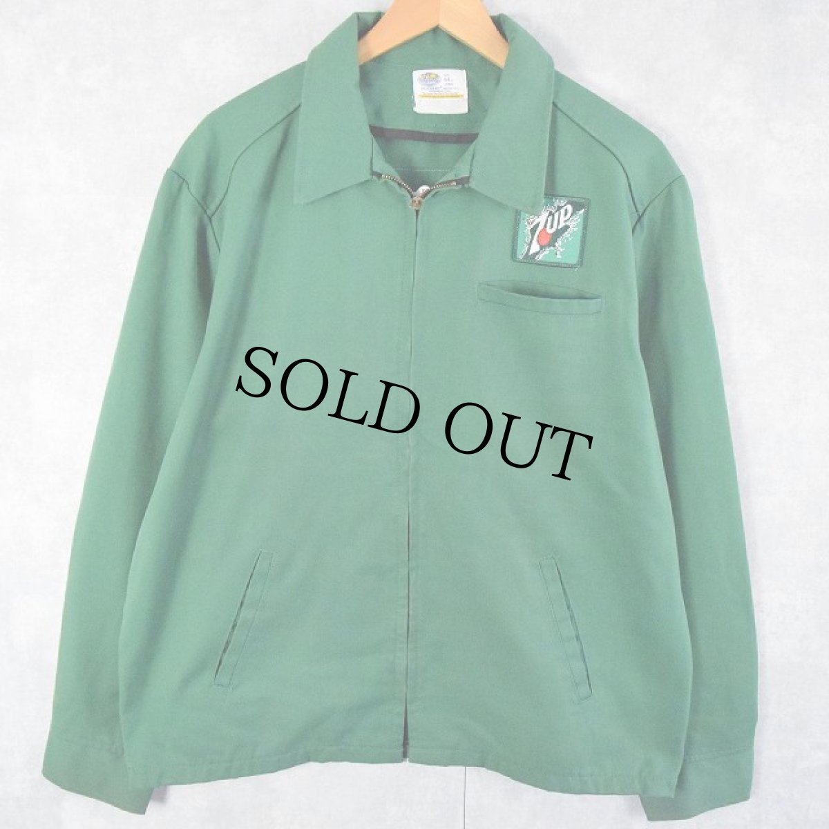 画像2: 80's RIVERSIDE FLEXBAC USA製 "7UP" パッチ付き ワークジャケット 44 LONG (2)