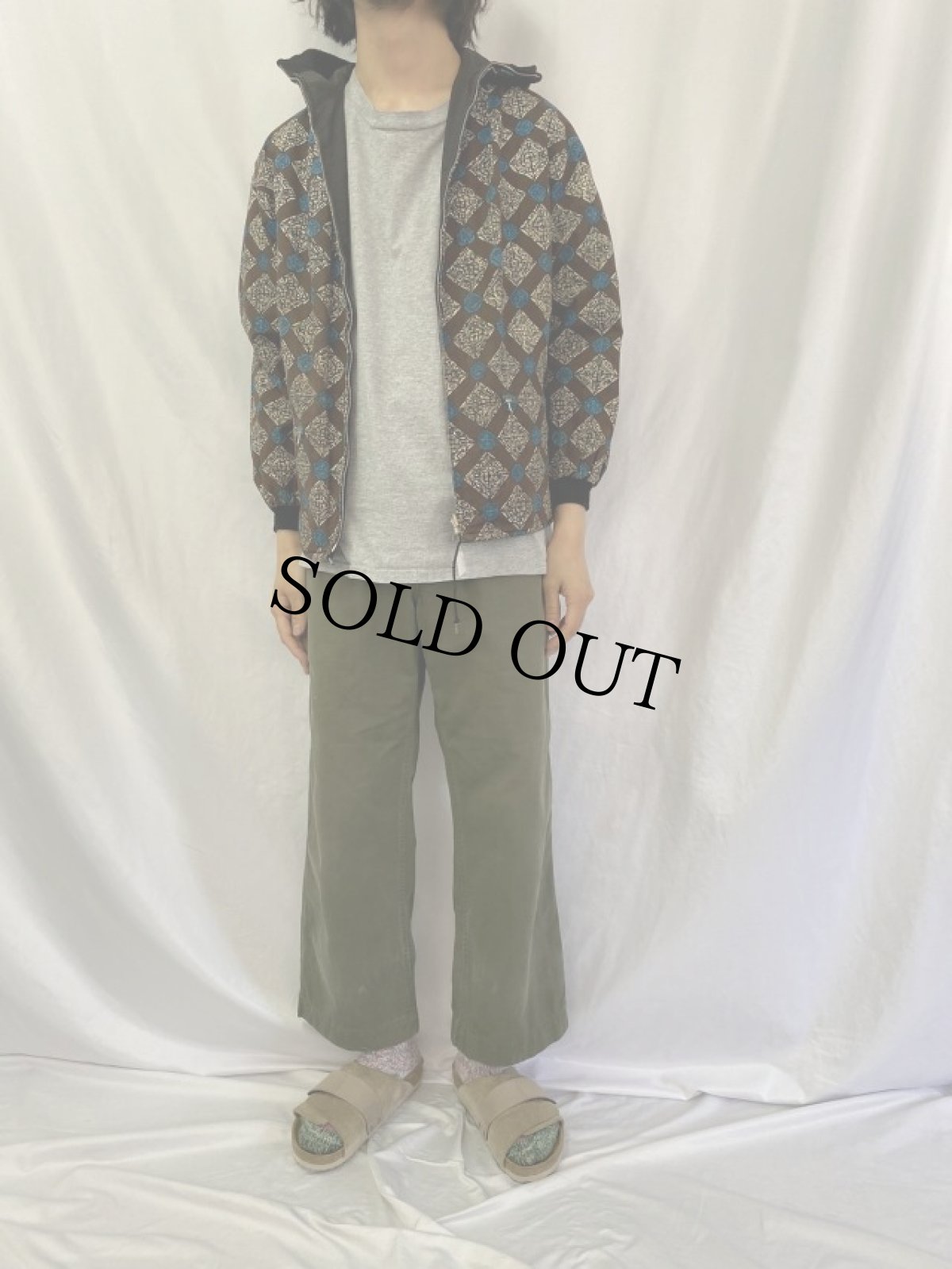 画像3: 60's croydon SWISS製 総柄 リバーシブルコットンパーカー (3)