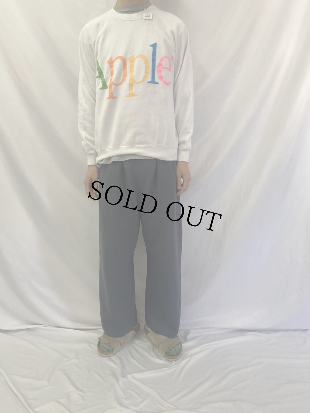 画像2: 80's Apple ロゴプリントスウェット L (2)