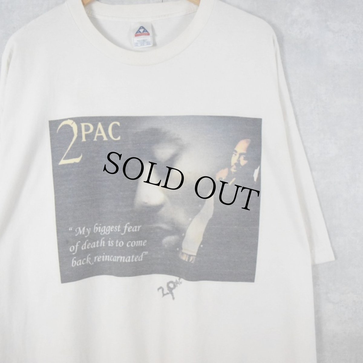 画像1: 2pac "My biggest fear of death is to come back reincarnated" ヒップホップTシャツ 3XL (1)