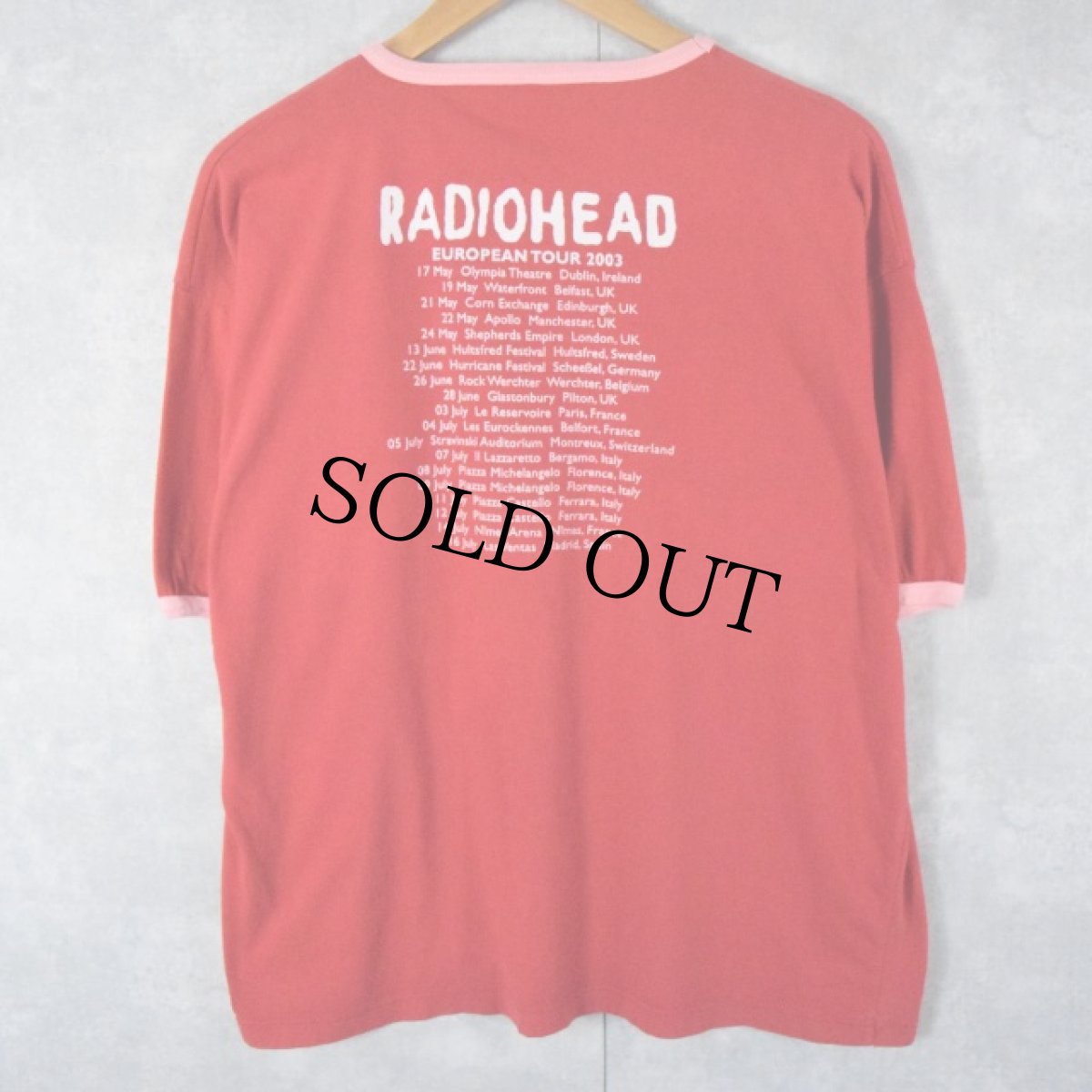 画像2: 2003 RADIOHEAD "EUROPEAN TOUR" ロックバンドツアーリンガーTシャツ XL (2)