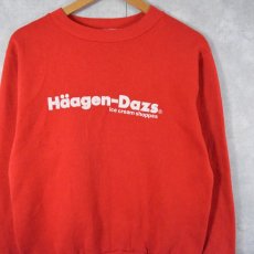 画像1: 90's Haagen-Dazs USA製 ロゴプリントスウェット S (1)