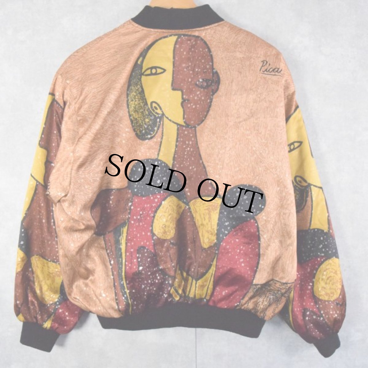 画像2: Picasso アート柄 ポリエステルジップジャケット (2)