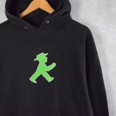 画像1: AMPELMANN ロゴプリントスウェットフーディー XL (1)