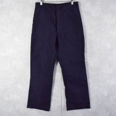 画像1: 70's US.NAVY TROUSERS DARK BLUE ユーティリティーベイカーパンツ 32R (1)