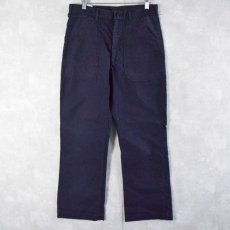 画像1: 70's US.NAVY TROUSERS DARK BLUE ユーティリティーベイカーパンツ 32R (1)