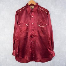 画像1: 50's LEVI'S ショートホーン サテンウエスタンシャツ 15 1/2 (1)