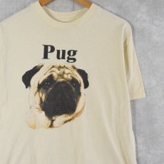 画像1: 90's "Pug" 犬イラストTシャツ L (1)