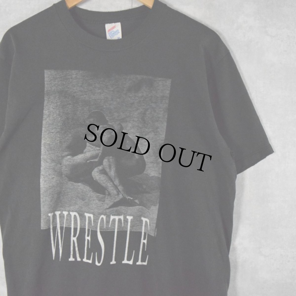 画像1: 〜90's HERB RITTS "WRESTLE" アートTシャツ XL  (1)