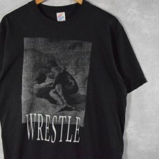 画像1: 〜90's HERB RITTS "WRESTLE" アートTシャツ XL  (1)