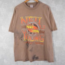 画像2: 90's NEIL YOUNG USA製 "WITH CRAZY HORSE" フォークロックシンガーTシャツ XL (2)