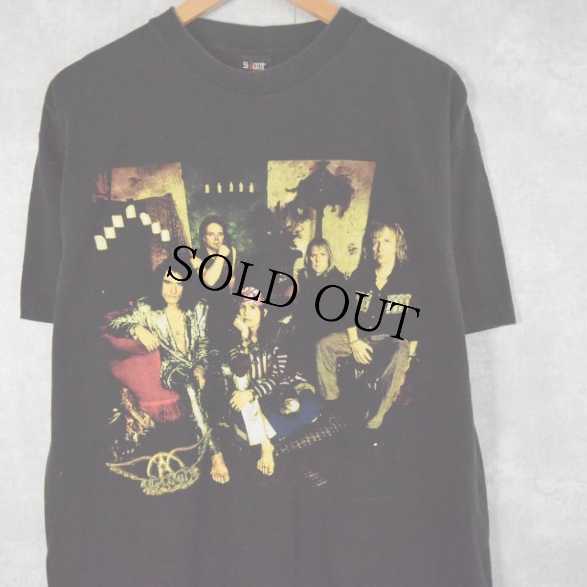 画像1: 90's AEROSMITH ハードロックバンドツアーTシャツ L (1)