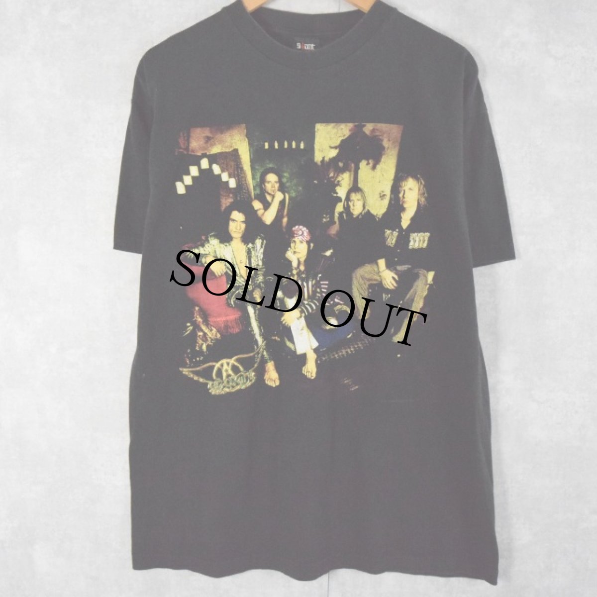 画像2: 90's AEROSMITH ハードロックバンドツアーTシャツ L (2)