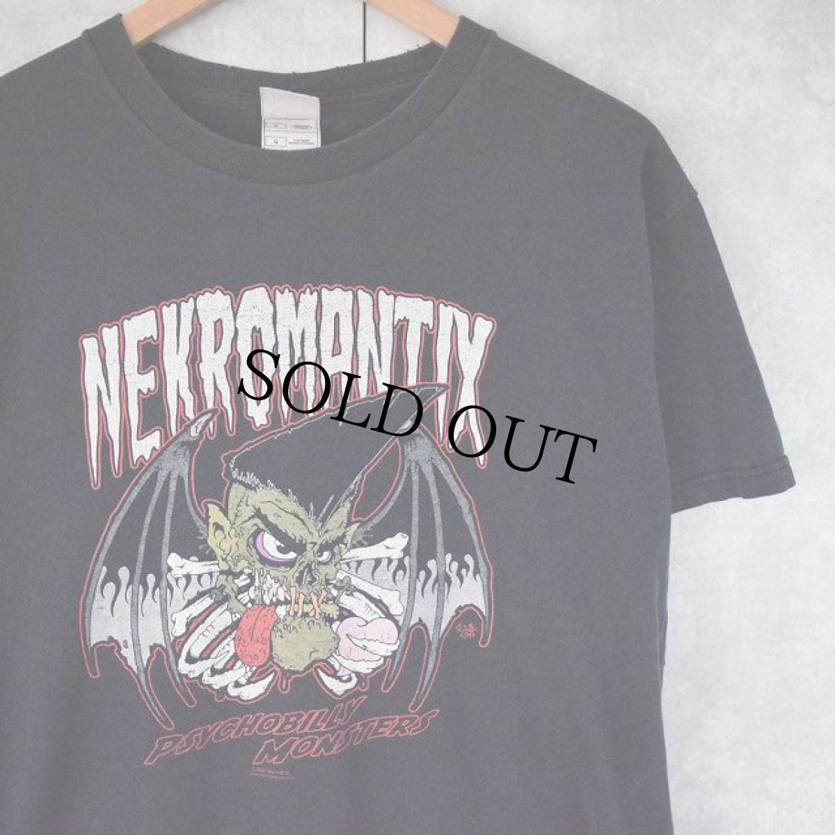 画像1: 2004 NEKROMANTIX Psychobilly  ロックバンドTシャツ L (1)