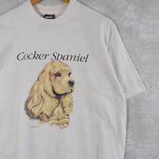画像1: 90's USA製 "Cocker Spaniel" 犬プリントTシャツ XL (1)