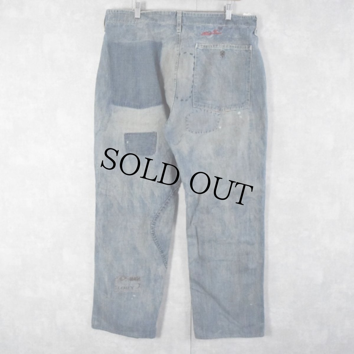 画像2: Ralph Lauren パッチワークデニムパンツ W39 (2)