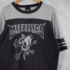 画像1: METALLICA ロックバンド フットボールTシャツ (1)