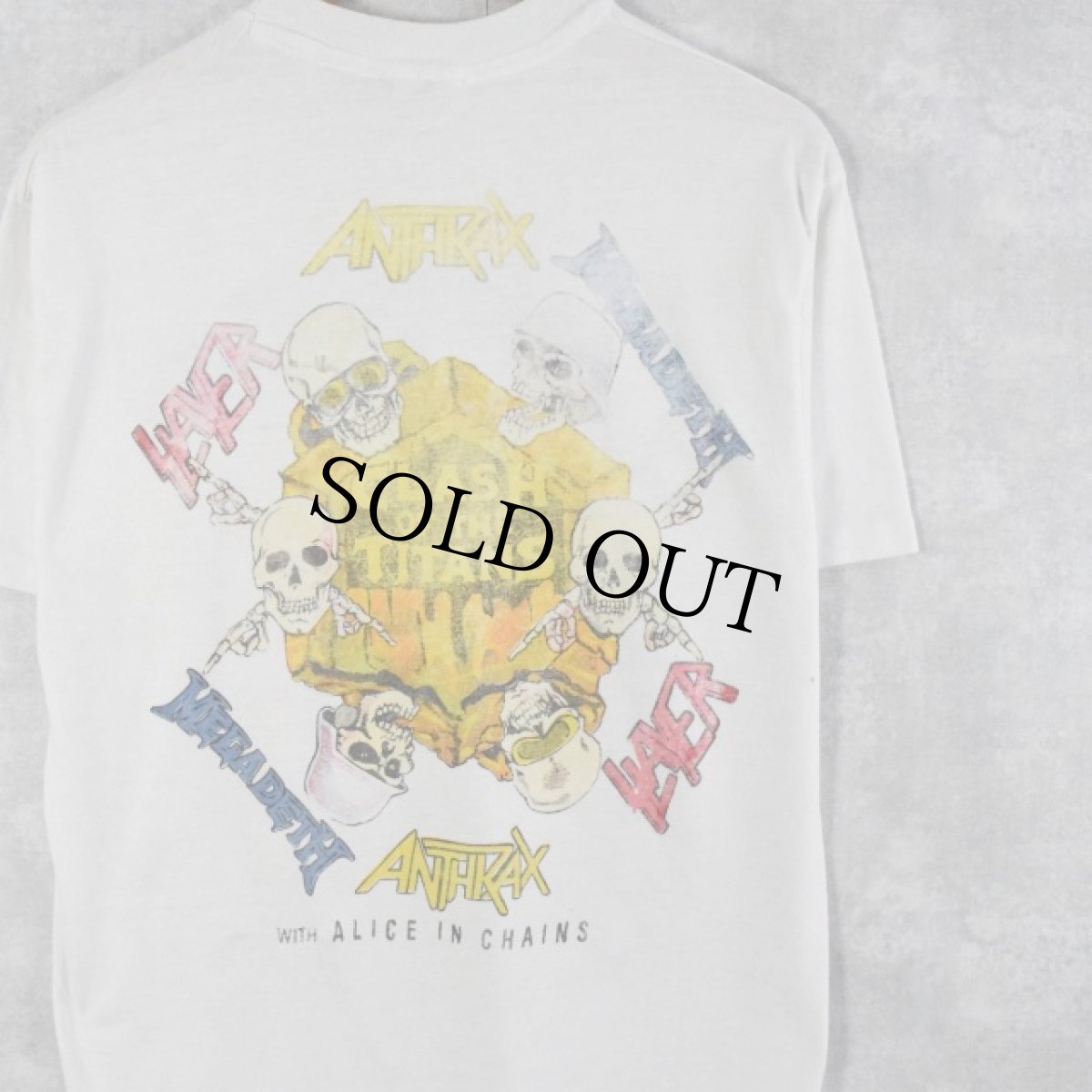 画像2: 80's ANTHRAX "CLASH OF THE TITANS" ヘヴィメタルバンドTシャツ XL (2)