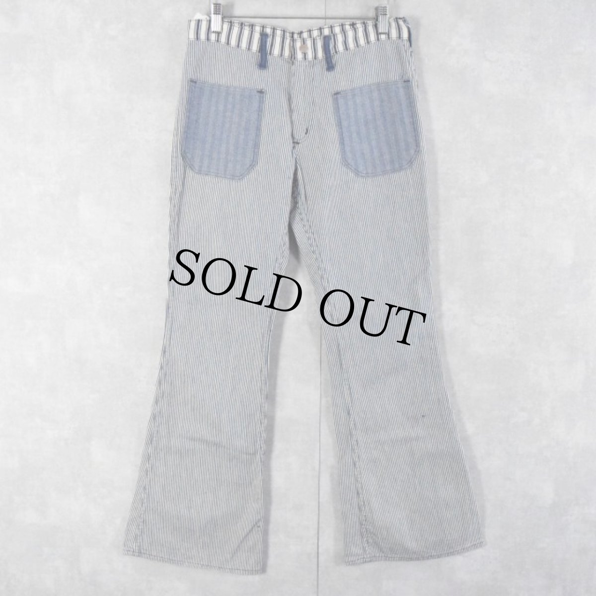 画像2: 70's Wrangler peter max USA製 ストライプ柄 フレアパンツ W31 (2)