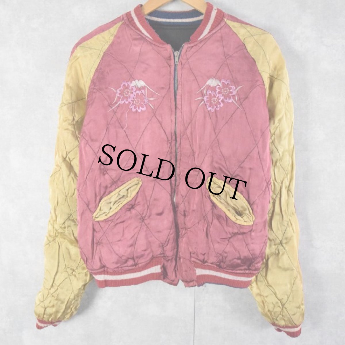 画像4: 50's "JAPAN" 鷹×富士山 サテンスカジャン (4)