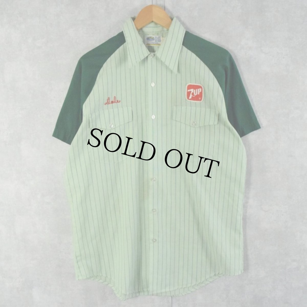 画像2: 70's RIVERSIDE USA製 "7UP" ワークジャケット&シャツ＆パンツ 3ピース SETUP MEDIUM (2)