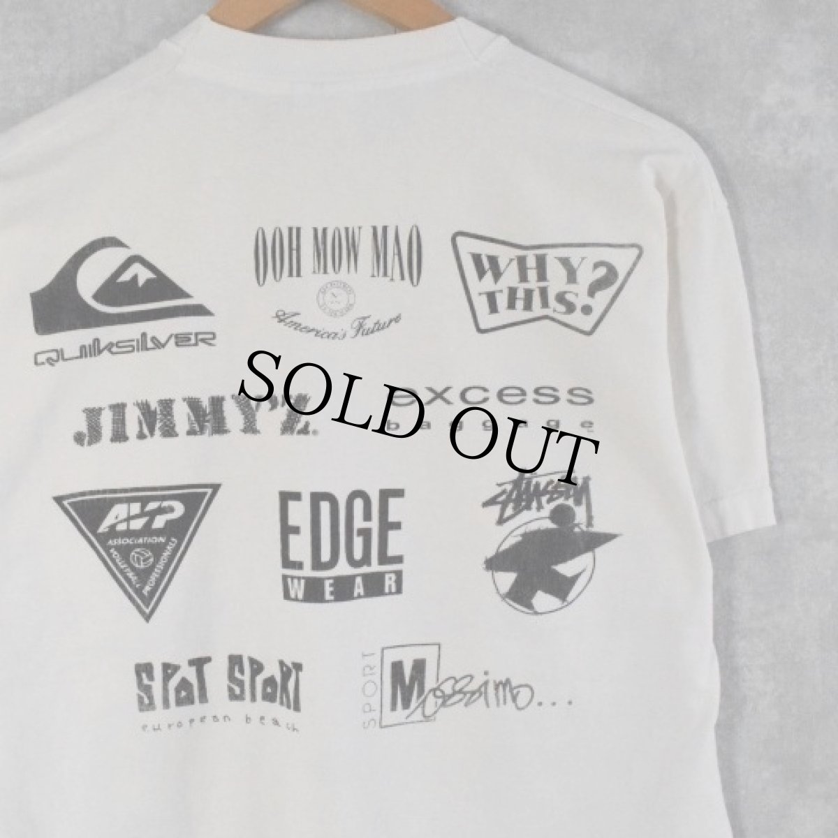 画像2: 90's EVOLUTION OF YOUTH USA製 "STUSSY, MOSSIMO, JIMMY'S" プリントTシャツ L (2)