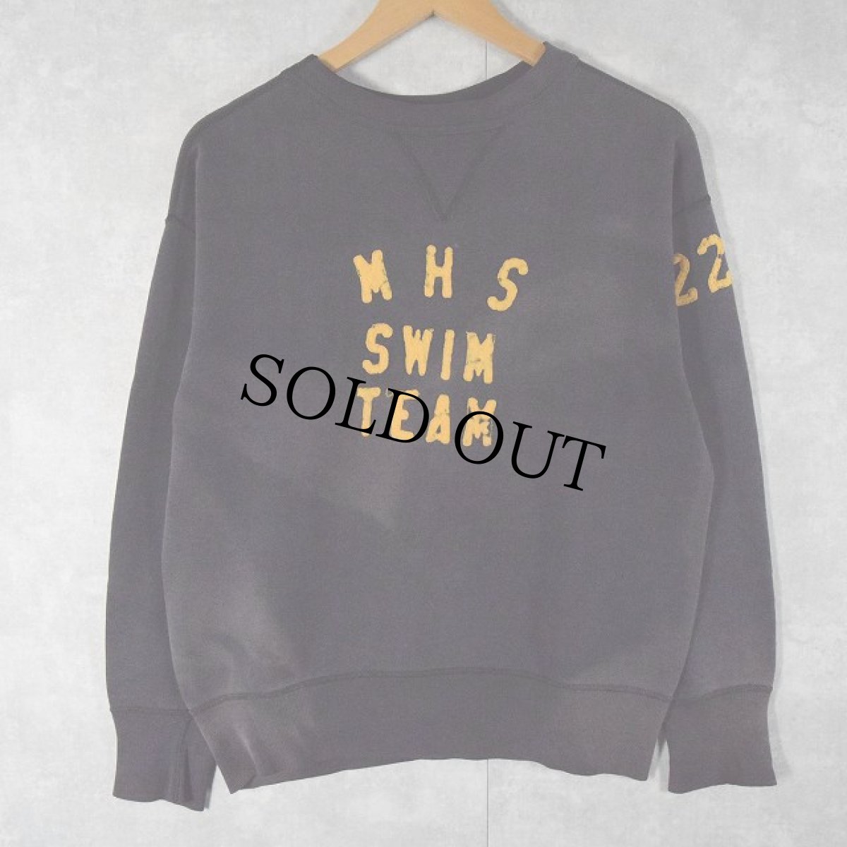 画像2: 50's "SW MHS SWIM TEAM" 前V フェルトパッチ付き スウェット (2)