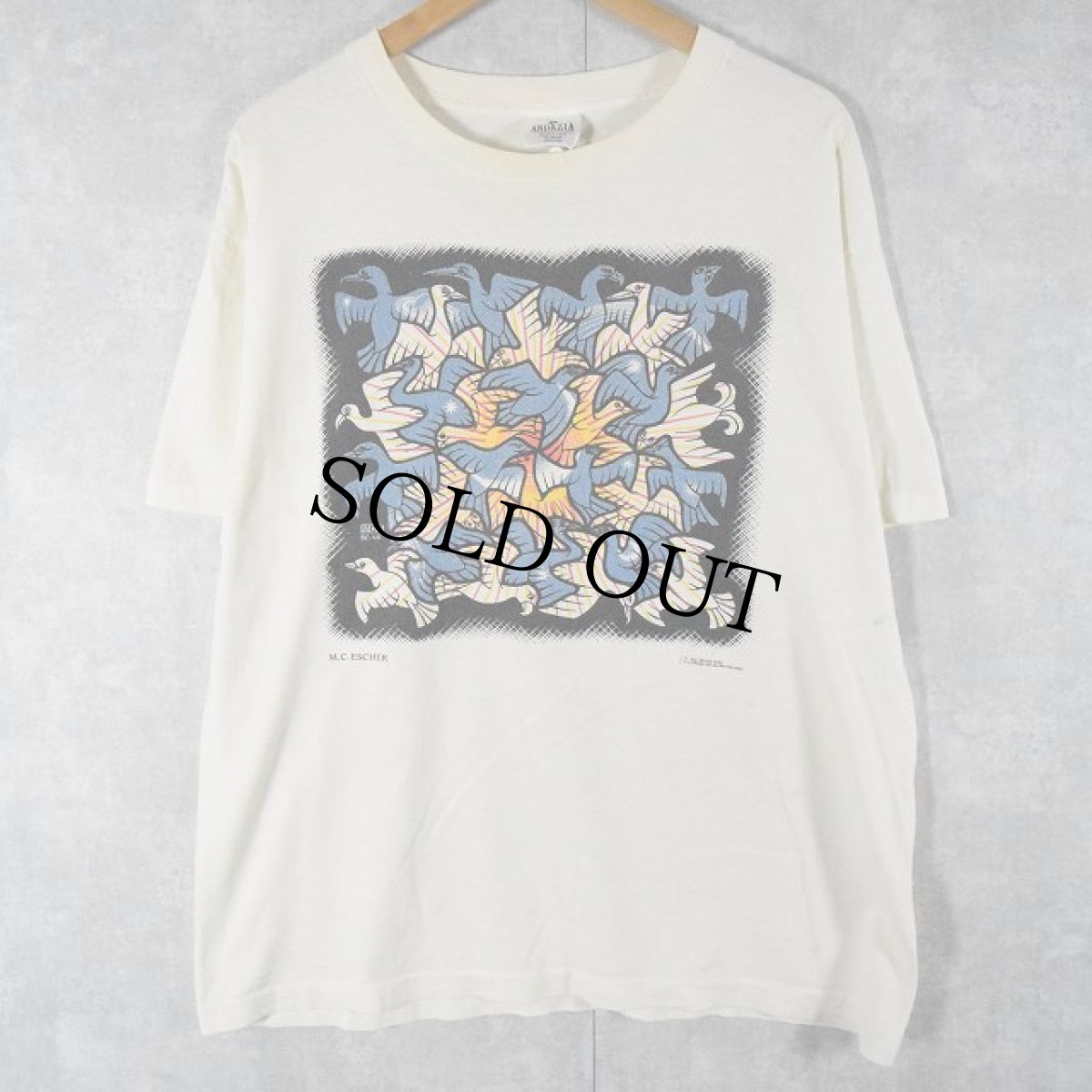 画像2: 90's M.C. Escher USA製 騙し絵アートTシャツ XL (2)