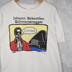画像1: Johann Sebastian Schwarzenegger "I'll be Bach" 映画パロディTシャツ L (1)