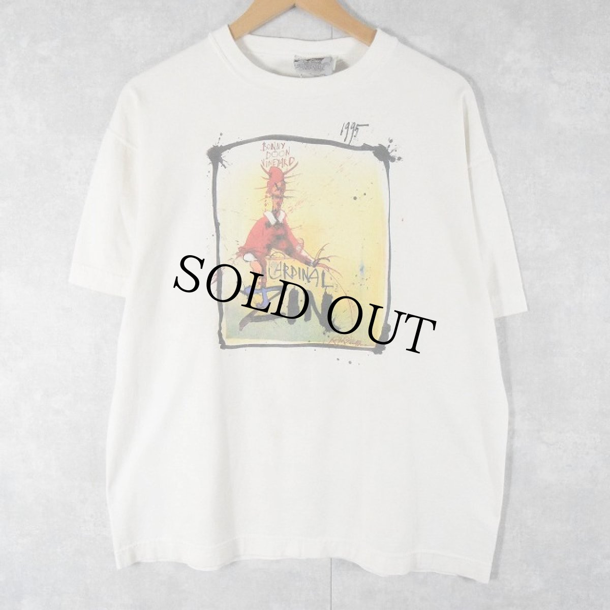 画像2: 90's Ralph Steadman "Cardinal Zin" アートプリントTシャツ L (2)