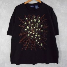 画像1: 【SALE】スカル×蜘蛛 イラストTシャツ 2XL (1)