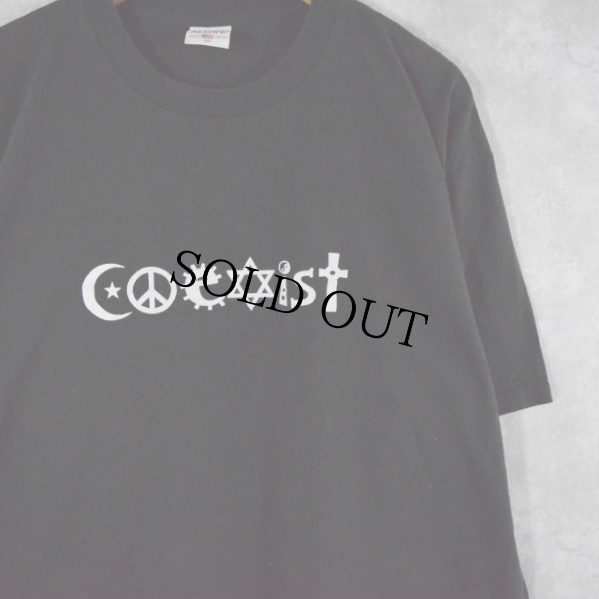 画像1: 90's "COEXIST" USA製 メッセージプリントTシャツ XL (1)