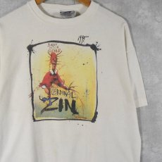 画像1: 90's Ralph Steadman "Cardinal Zin" アートプリントTシャツ L (1)