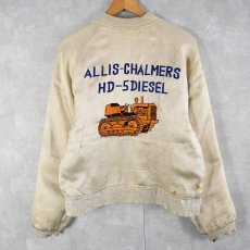 画像3: 40〜50's "ALLIS-CHALMERS HD-5DIESEL" 虎刺繍 サテンスカジャン (3)