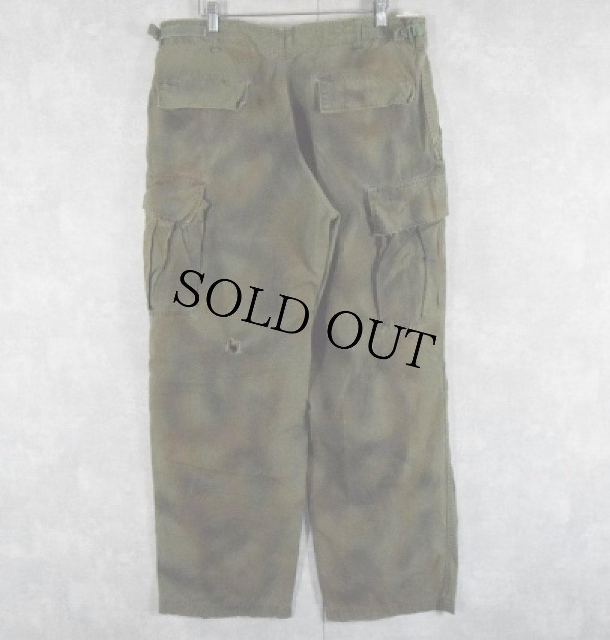 画像2: 60's U.S.ARMY "グリーンベレー特殊迷彩" ジャングルファティーグパンツ 4th  LONG MEDIUM (2)