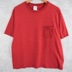 画像1: 90's GAP USA製 ポケットTシャツ RED L (1)