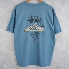 画像1: 90's STUSSY "OLD SKOOL FLAVOR" スニーカーイラストTシャツ (1)