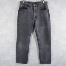 画像1: 80's Levi's 501 USA製 ブラックデニムパンツ W32 (1)