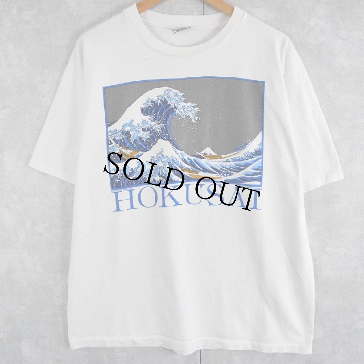 画像1: 80's HOKUSAI USA製 "The Great Wave" 浮世絵プリントTシャツ XL (1)