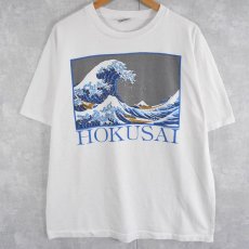 画像1: 80's HOKUSAI USA製 "The Great Wave" 浮世絵プリントTシャツ XL (1)