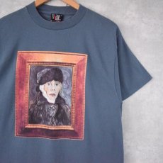 画像1: 90's Joni Mitchell USA製 "TURBULENT INDIGO" アートプリントTシャツ M (1)