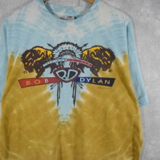 画像1: 90's BOB DYLAN USA製 タイダイ ミュージシャンツアーTシャツ XL (1)