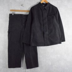 画像1: 〜80's 東ドイツ軍 コットンワークジャケット/パンツ SETUP SIZE48 (1)