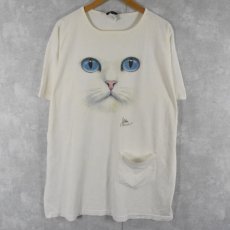 画像1: 90's ALORE USA製 猫プリントTシャツ  (1)