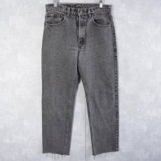 画像1: 80's Levi's 505 USA製 カットオフ ブラックデニムパンツ W32 (1)